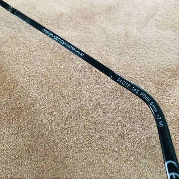 💜 Foster Grant Design Optics +2.50 Reading Glasses Black 54 16 145 with Case - Picture 8 of 11